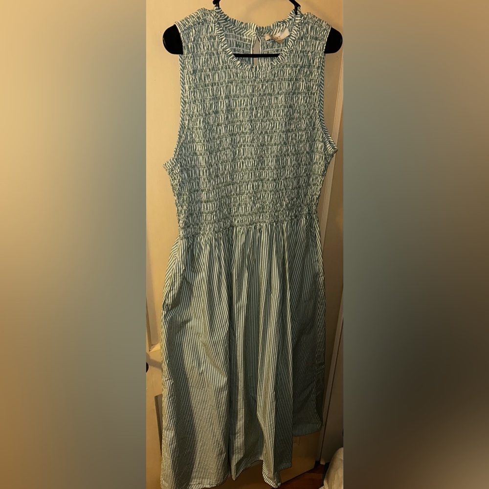 LOFT Cotton Smock Midi Dress